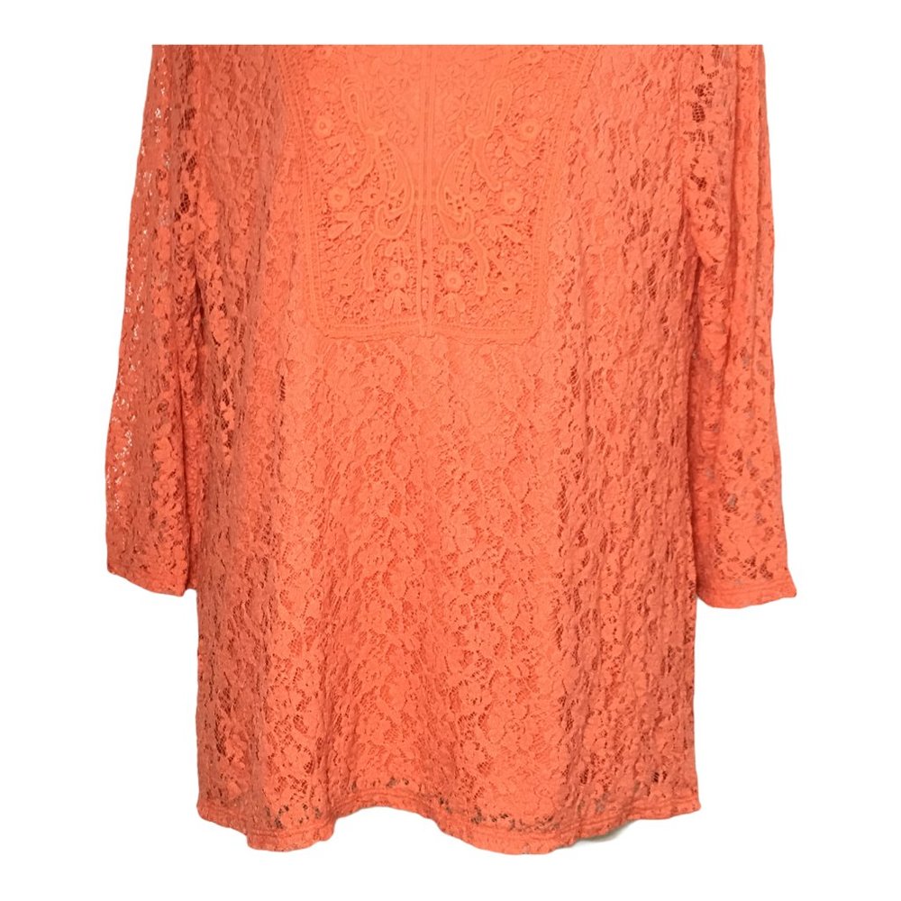 Peck & Peck Coral Lace Scoop Neck Tunic - Picture 5 of 11